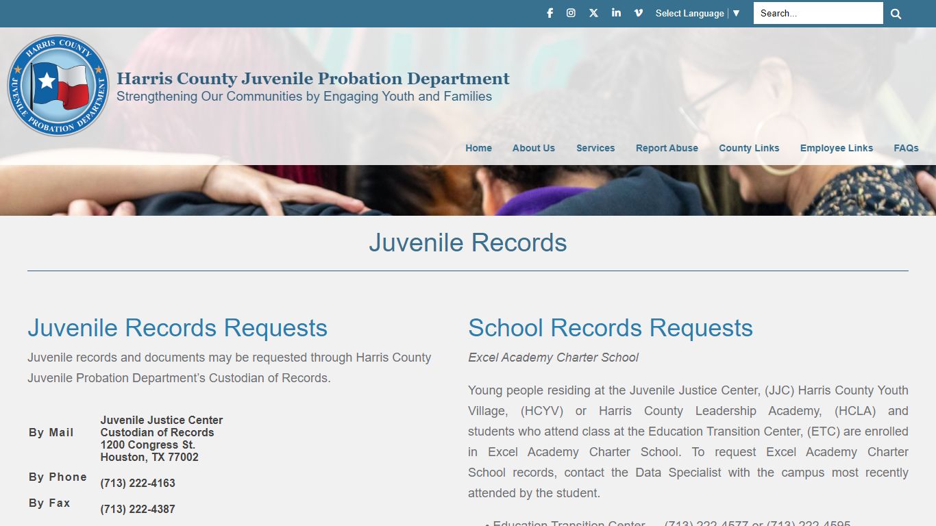 Services • Juvenile Records - Harris County, Texas